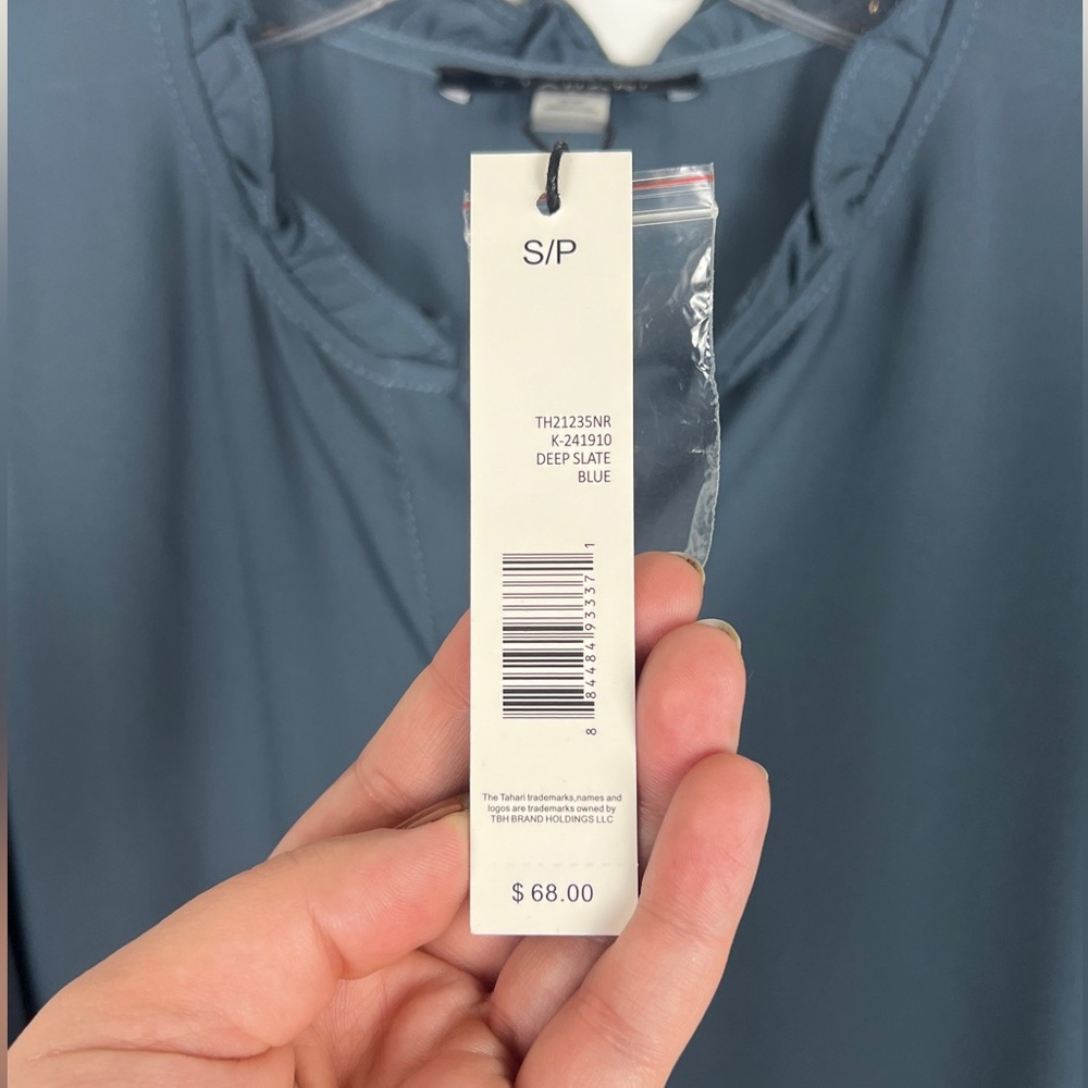 Tahari Deep Slate Blue Top - Small - Picture 4 of 13